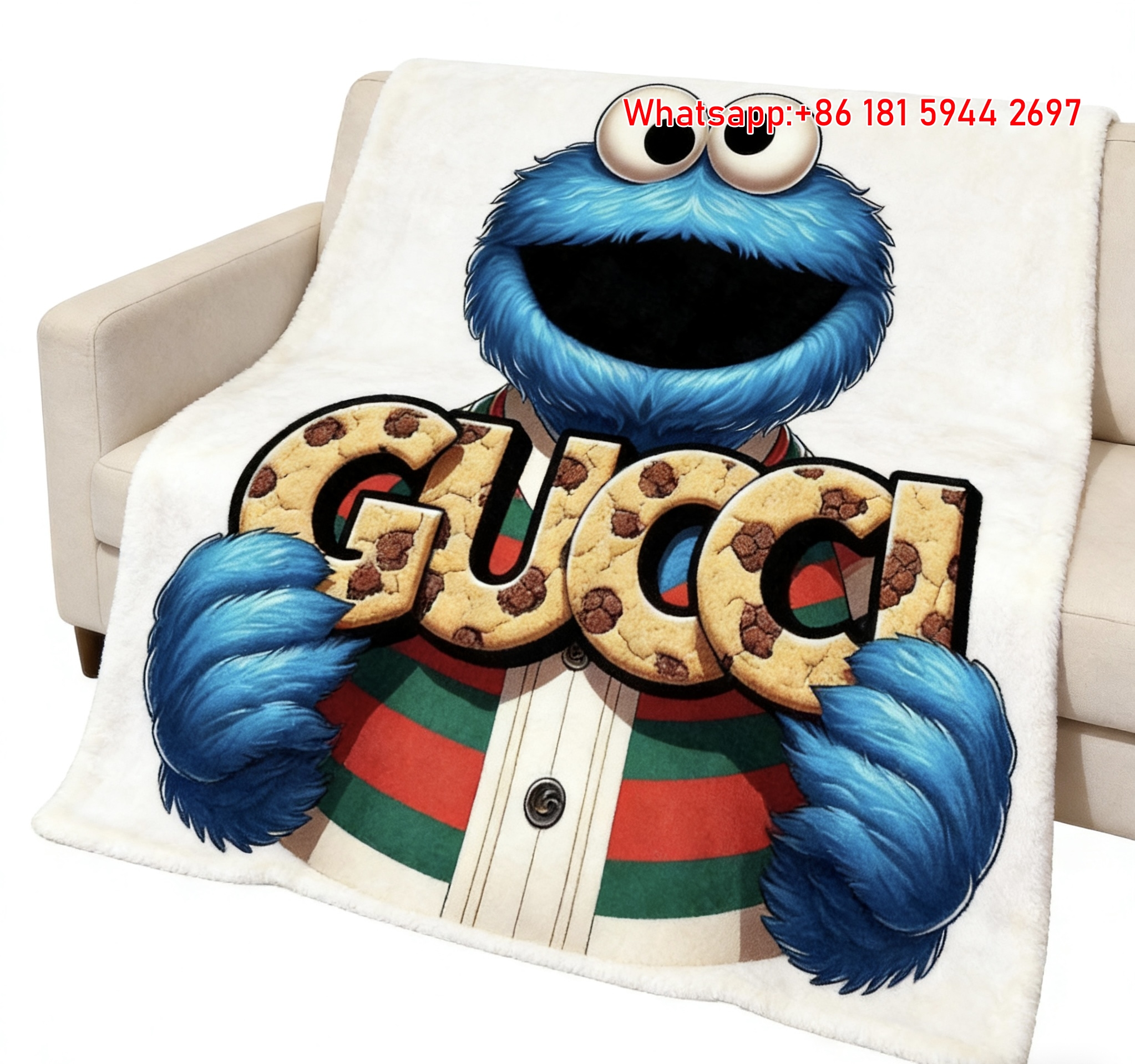 Gucci Cookie Monster Throw Blankets IMG_2995